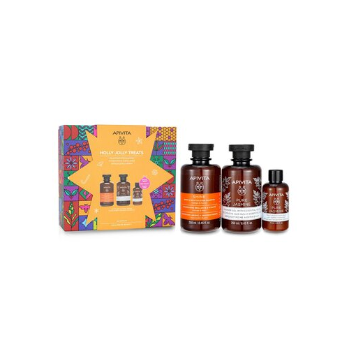 Apivita Holly Jolly Treats Набор: Восстанавливающий Шампунь 250мл + Pure Jasmine Гель для Душа 250мл + Pure Jasmine Молочко для Тела 75мл 3pcs