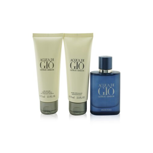 Giorgio Armani Acqua Di Gio Profondo Набор: Парфюмированная Вода Спрей 40мл/1.35унц + Шампунь для Волос и Тела 75мл/2.5унц + Бальзам после Бритья 75мл/2.5унц 3pcs