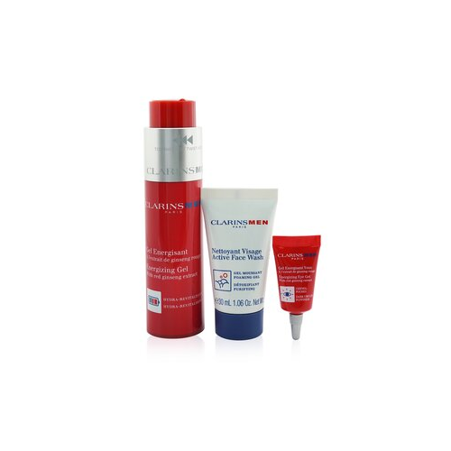 Clarinsmen Energizing Essentials Набор: Бодрящий Гель 50мл + Средство для Умывания 30мл + Бодрящий Гель для Век 3мл + Сумка 3pcs+1bag
