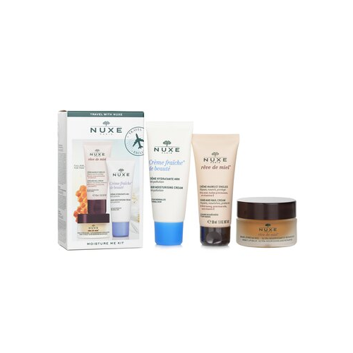 Nuxe Moisture Me Набор: Creme Fraiche De Beaute 48Hr Увлажняющий Крем 30мл + Reve De Miel Honey Бальзам для Губ 15г + Reve De Miel Крем для Рук и Ногтей 30мл 3pcs