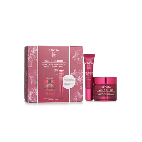 Apivita Wine Elixir Wrinkle Reduction & Firmness (Rich Texture) Подарочный Набор: Насыщенный Крем 50мл + Крем для Глаз и Губ 15мл 2pcs