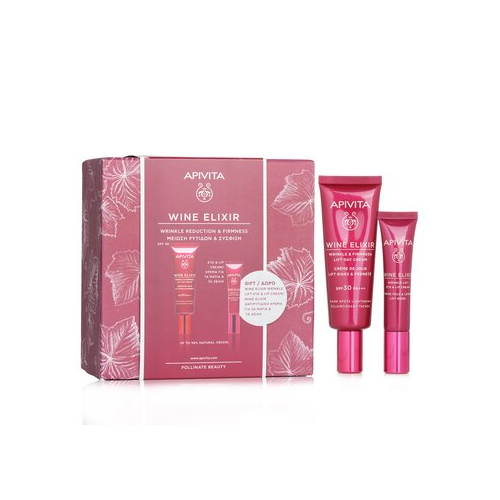 Apivita Wine Elixir Wrinkle Reduction & Firmness Подарочный Набор: Дневной Крем SPF 30 40мл + Крем для Глаз и Губ 15мл 2pcs