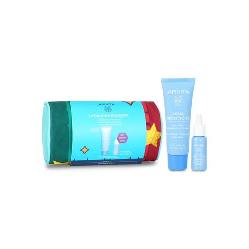 Apivita Hydrating Bouquet (Aqua Beelicious- Light Texture) Подарочный Набор: Увлажняющий Гель-Крем 40мл + Увлажняющий Бустер 10мл + Сумка 2pcs+1pouch