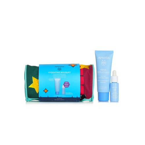 Apivita Hydrating Bouquet (Aqua Beelicious- Rich Texture) Подарочный Набор: Увлажняющий Крем 40мл + Увлажняющий Бустер 10мл + Сумка 2pcs+1pouch