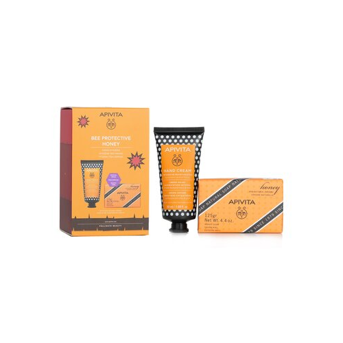 Apivita Bee Protective Honey Набор: Крем для Рук с Гиалуроновой Кислотой и Медом 50мл + Натуральное Мыло с Медом 125г 2pcs