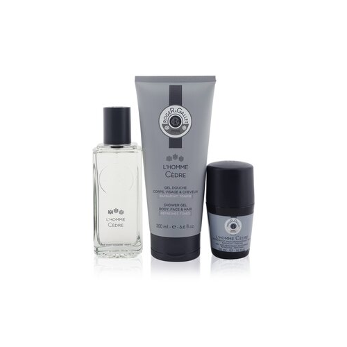Roger & Gallet L'Homme Cedre Набор: Туалетная Вода Спрей 100мл/3.3унц + Дезодорант Антиперспирант 50мл/1.6унц + Гель для Душа 200мл/6.6унц 3pcs
