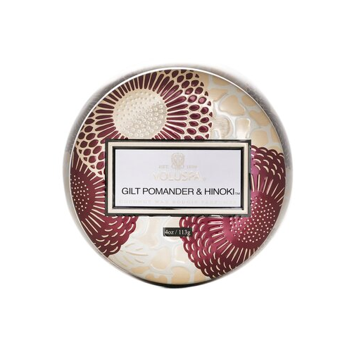 Voluspa Mini Tin Свеча - Gilt Pomander & Hinoki 113g/4oz