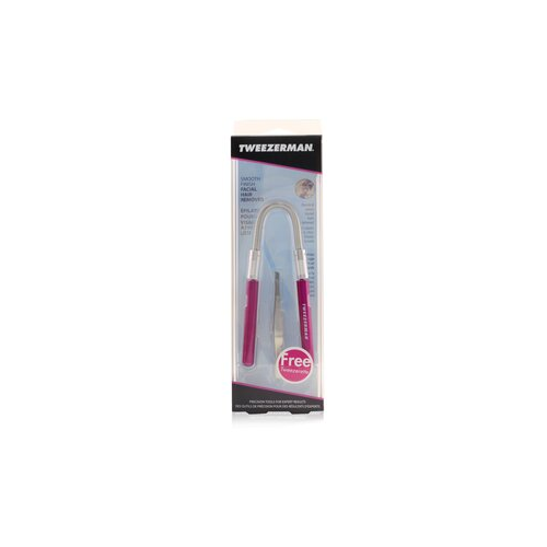 Tweezerman Smooth Finish Средство для Удаления Волос на Лице - Розовое (со Скошенным Пинцетом) 2pcs
