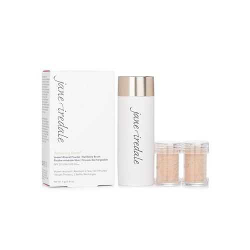 Jane Iredale Amazing Base Рассыпчатая Минеральная Пудра SPF 20 Заполняемая Кисть (1x Кисть, 2x Запасной Блок) - Amber 2x2.5g/0.09oz