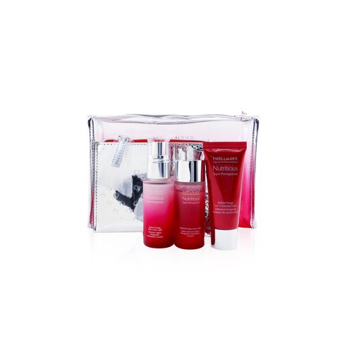 Estee Lauder Nutritious Super-Pomegranate Radiant Дорожный Набор: Легкий Молочный Лосьон 30мл + Легкий Лосьон 30мл + Очищающая Пенка 30мл +... 3pcs+2bags