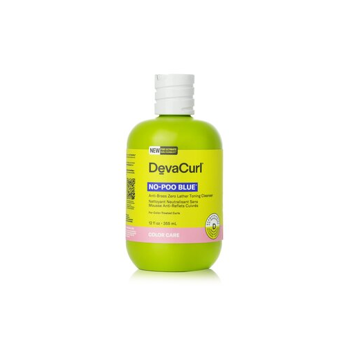 DevaCurl No-Poo Blue (Anti-Brass Zero Lather Toning Cleanser - For Color-Treated Curls 355ml/12oz
