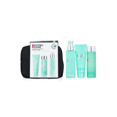 Biotherm Homme Aquapower Power Of 3 Set : Cleanser + Toning Lotion 200ml + Advanced Gel 100ml 3pcs+1bag
