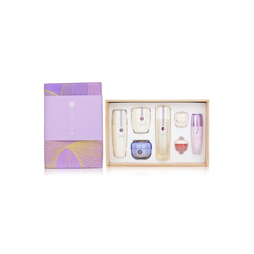 Tatcha Special Edition Luxury Kiri Set: The Camellia Cleansing Oil, The Rice Polish, The Essence, The Dewy Skin Cream, The Silk Peony, The Kissu Lip Mask, The Liquid Silk Canvas 5pcs