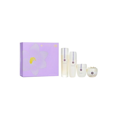 Tatcha Ritual For Firm Skin Set: Camellia Cleansing Oil 150ml + Essence 150ml + Silk Cream 50ml + Rice Polish 60g 4pcs