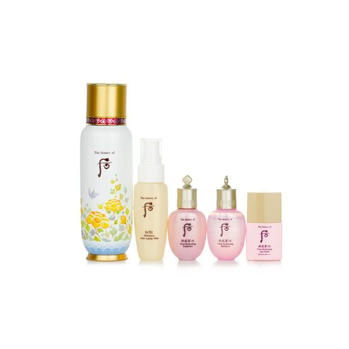 Whoo (The History Of Whoo) Bichup First Moisture Anti-Aging Essence Special Set: Essence 130ml + Mist 30ml + Balancer 20ml + Emulsion 20ml + Sun Fluid SPF50+ 13ml (Exp. Date: 03/2023) 5pcs