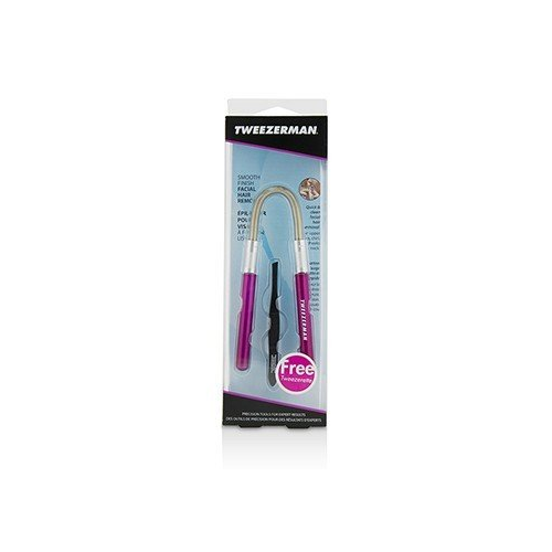 Tweezerman Smooth Finish Средство для Удаления Волос на Лице - Розовый (с Черным Скошенным Пинцетом) 2pcs