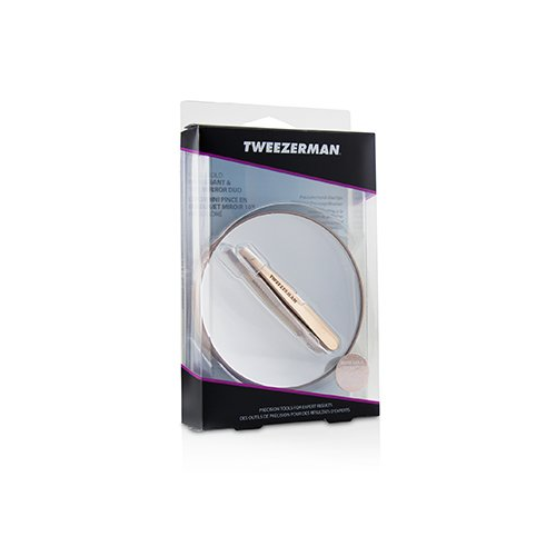 Tweezerman Rose Gold Мини Пинцет и 10X Зеркало -
