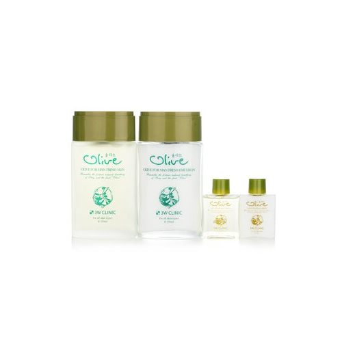 3W Clinic Olive For Man Набор: 2x Тоник, 2x Эмульсия 4pcs