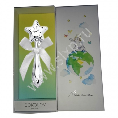 Погремушка Звезда серебряная SOKOLOV Jewelry С0022