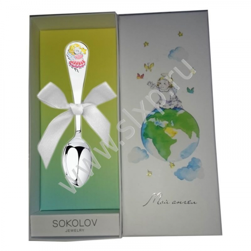Серебряная ложка Ангел для девочки SOKOLOV Jewelry С0015