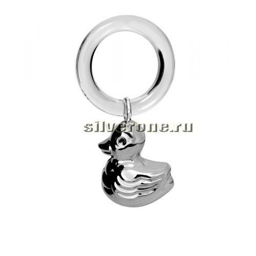 Серебряная погремушка Утка на кольце FLAMINGO (Португалия) 1GI0121A