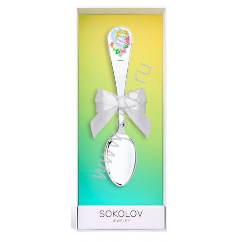 Серебряная ложка Ангелочек в цветах SOKOLOV Jewelry С10014