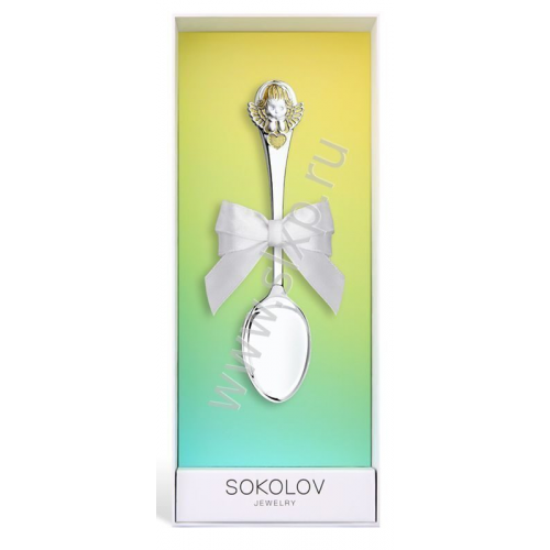 Серебряная ложка Ангелочек с сердечком SOKOLOV Jewelry С10002