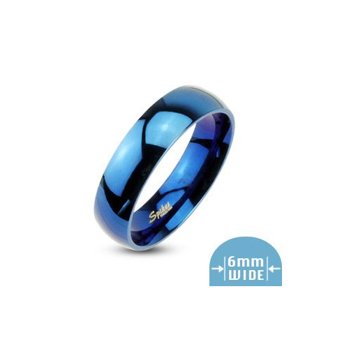 Кольцо стальное с синим покрытием традиционное обручальное KL-000247