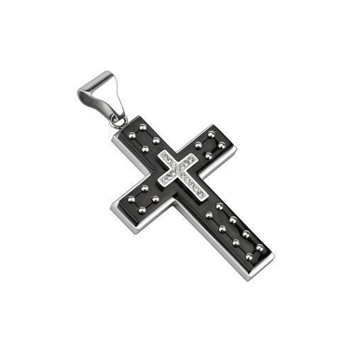 Крест черный со стальными шариками PO-000351