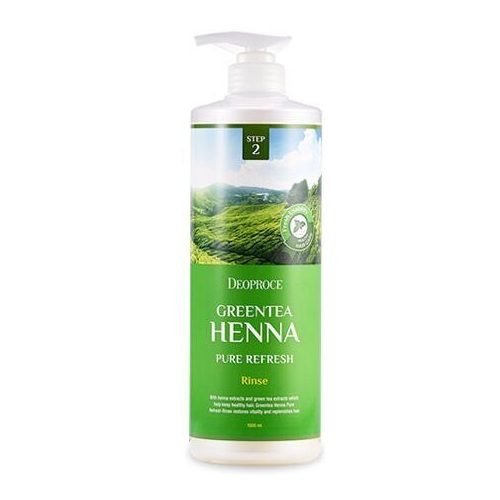 Кондиционер для волос с зелёным чаем и хной Deoproce Greentea Henna Pure Refresh Rinse 1000ml