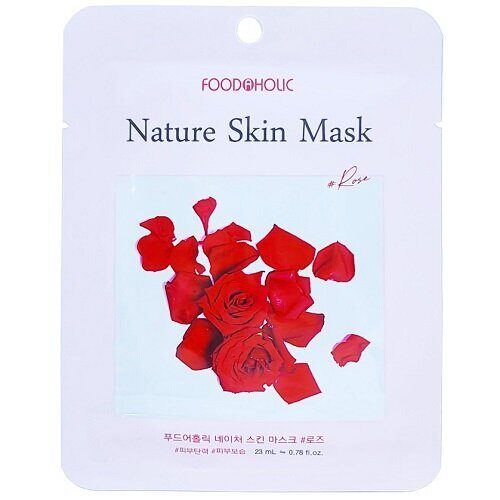 Тканевая маска с экстрактом розы FoodAHolic Rose Nature Skin Mask