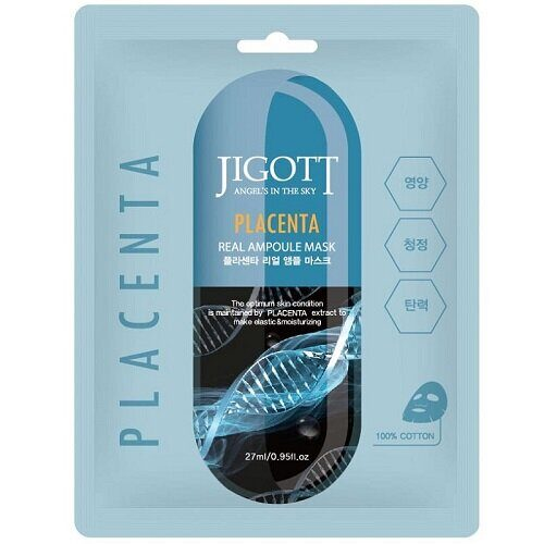 Тканевая маска с плацентой Jigott Placenta Real Ampoule Mask