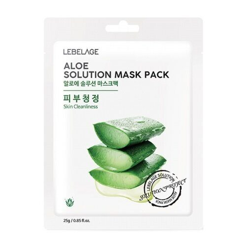 Тканевая маска с экстрактом алоэ Lebelage Aloe Solution Mask Pack