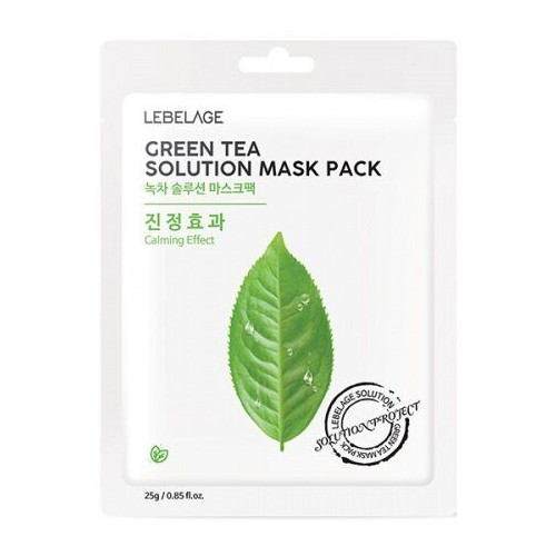 Тканевая маска с экстрактом зеленого чая Lebelage Green Tea Solution Mask Pack