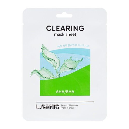Тканевая маска с AHA и BHA кислотами для очищения пор L.Sanic AHA/BHA Clearing Mask Sheet