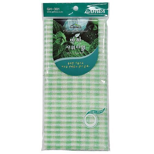 Массажная мочалка для тела с мятой Gahwа Mint Shower Towel (жесткая)