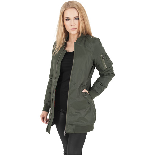 Куртка URBAN CLASSICS Ladies Long Bomber Jacket женская (Olive, XS)