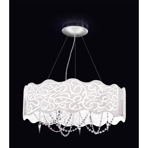 Lamp Illuminazione Светильник подвесной "Marea", стекло белое, подвески Strass Swarovski, 70x35см, в