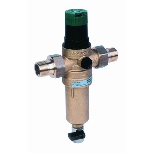 Фильтр тонкой очистки Honeywell FK06-1/2″-AAM для горячей воды 100 мкм с промывочным краном и редуктором давления