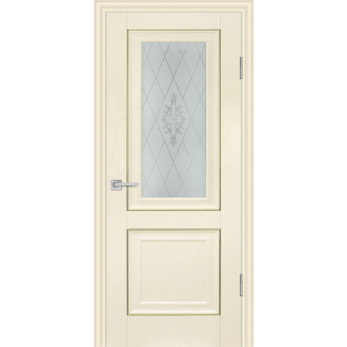 Дверь межкомнатная Profilo Porte PSB-27 Baguette экошпон Ваниль стекло белый сатинат 2000х600 мм