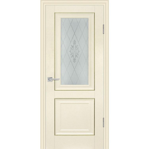 Дверь межкомнатная Profilo Porte PSB-27 Baguette экошпон Ваниль стекло белый сатинат 2000х700 мм