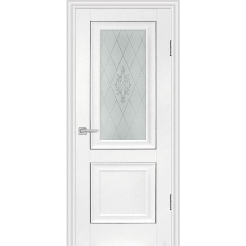 Дверь межкомнатная Profilo Porte PSB-27 Baguette экошпон Пломбир стекло белый сатинат 2000х700 мм