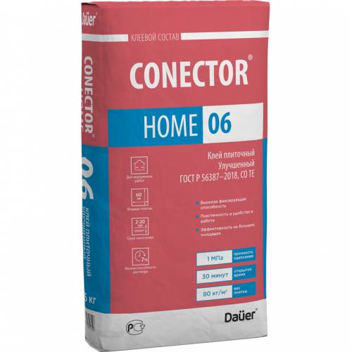 Клей для плитки Dauer Conector Home 06 улучшенный 25 кг