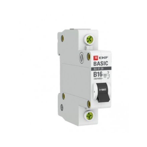 Автоматический выключатель EKF Basic ВА 47-29 1P B 16А