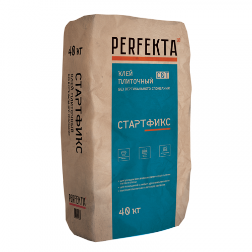 Клей плиточный без вертикального сползания Perfekta Стартфикс C0 T 40 кг