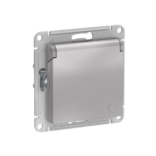 Механизм одноместной розетки Schneider Electric AtlasDesign ATN000346 алюминий