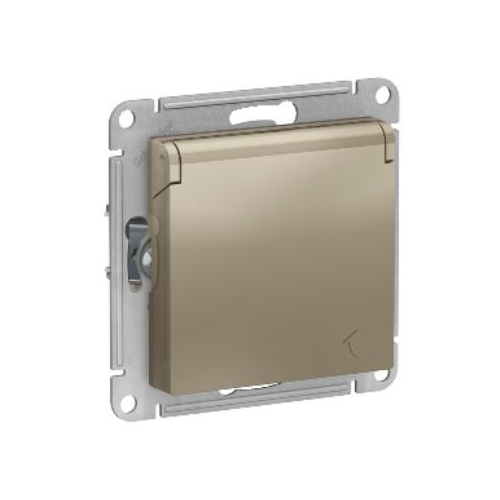 Механизм одноместной розетки Schneider Electric AtlasDesign ATN000546 шампань