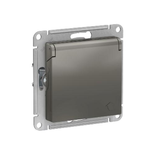 Механизм одноместной розетки Schneider Electric AtlasDesign ATN000946 сталь