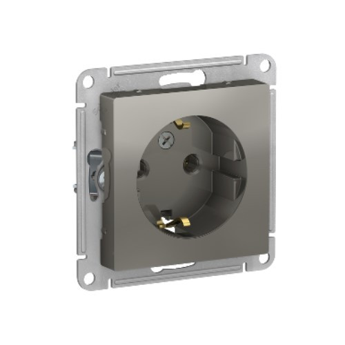 Механизм одноместной розетки Schneider Electric AtlasDesign ATN000943 сталь
