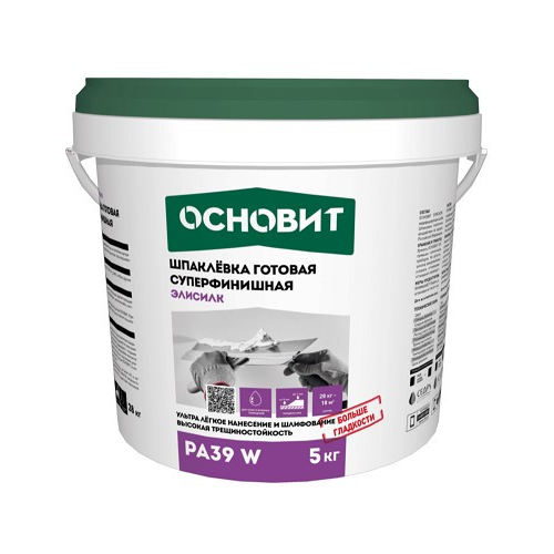 Шпаклевка финишная Основит Эконсилк РА39 W 5 кг белая
